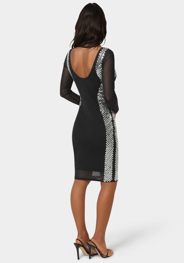 bebe1280_black-silver_3_654c8aa8-c86f-428c-bdec-d3b69abd4d41 BodyCon Embellished Knee Length Dress