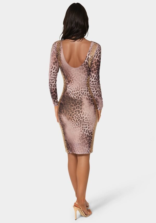 bebe1280_leopard_3_402bcaa3-c530-48de-a1d7-24f5af297775 BodyCon Embellished Knee Length Dress